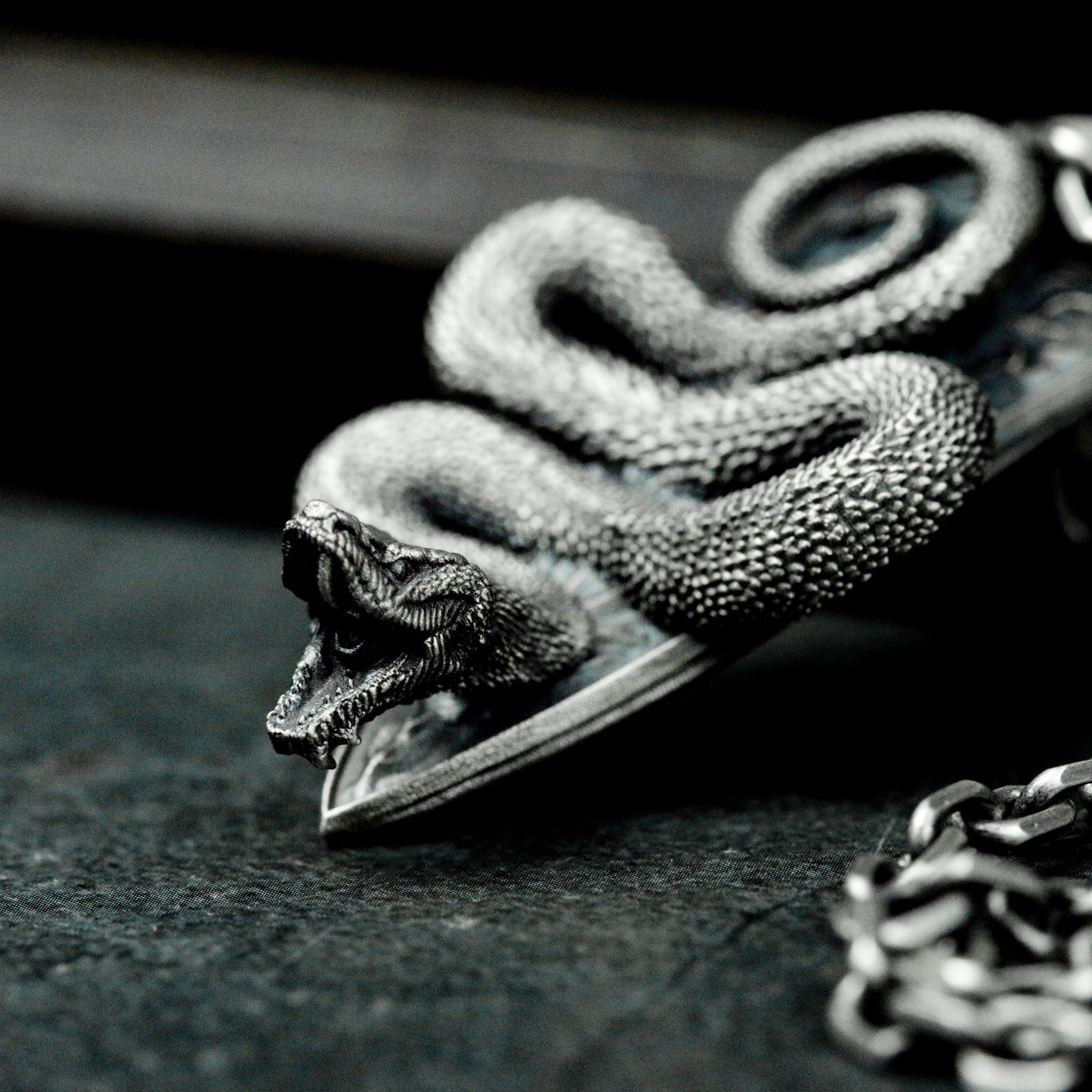 Coiled Serpent Pendant ¨C Handmade 925 Silver Venom Guardian Necklace