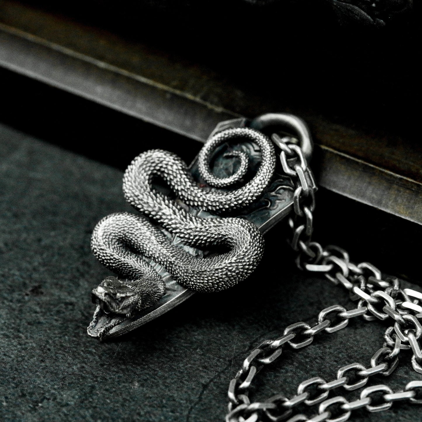 Coiled Serpent Pendant ¨C Handmade 925 Silver Venom Guardian Necklace