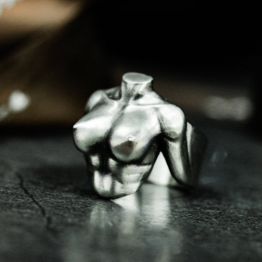 Nude Bodybuilder Ring - 925 Silver Handmade