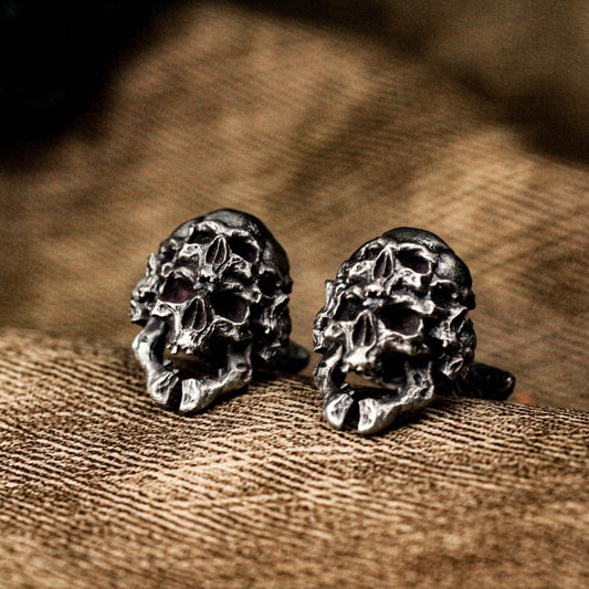 Multiple Skull Cufflinks - 925 Silver Handmade