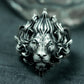Flame Lion Ring ¨C Handmade 925 Silver Fierce Guardian Band