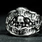 Cracked Skull Ring - 925 Silver Handmade