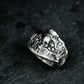 Cracked Skull Ring - 925 Silver Handmade
