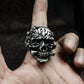 Retro Skull Ring ¨C Handmade 925 Silver Cyberpunk Gothic Band