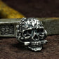 Retro Skull Ring ¨C Handmade 925 Silver Cyberpunk Gothic Band