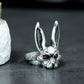 Red-Eyed Bunny Ring ¨C Handmade 925 Silver Dark Forest Band