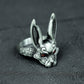 Red-Eyed Bunny Ring ¨C Handmade 925 Silver Dark Forest Band