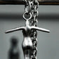 Nude Girl Cross Pendant - 925 Silver Handmade