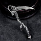 Minimal Grim Reaper Pendant with Long Scythe ¨C 925 Sterling Silver Handmade