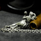 Witch & Skull Pendant - 925 Silver Handmade