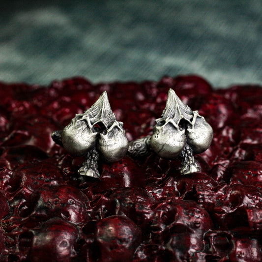 Skeleton Heart Cufflinks - Handmade in 925 Sterling Silver