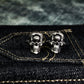 One-Eyed Skull Cufflinks, Scary Big Eyeballs - 925 Sterling Silver Handmade