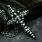Skull Cross Pendant with Cluster Design ¨C 925 Sterling Silver Handmade