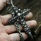 Skull Cross Pendant with Cluster Design ¨C 925 Sterling Silver Handmade