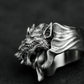 Three Wolf Ring ¨C Handmade 925 Silver Triple Howl Beast Band