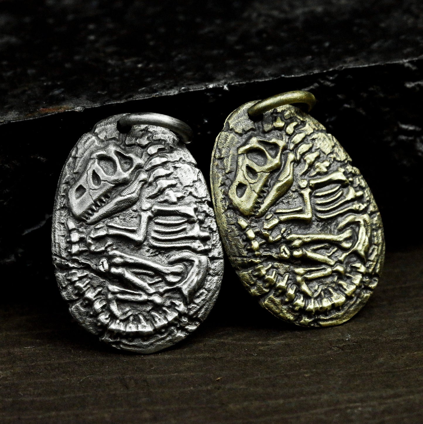 Fossil-Style Insect Shell Pendant (Raised) ¨C 925 Sterling Silver Handmade