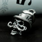 Top Hat Skull Pendant - 925 Silver Handmade