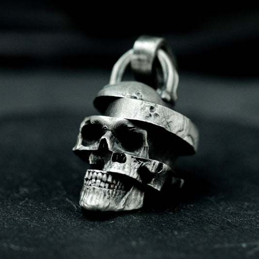 Skull Spiral Pendant ¨C 925 Sterling Silver Handmade