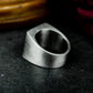 Chinese Seal Style Ring with Ancient Script ¨C 925 Sterling Silver Handmade
