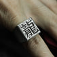 Chinese Seal Style Ring with Ancient Script ¨C 925 Sterling Silver Handmade
