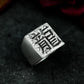 Chinese Seal Style Ring with Ancient Script ¨C 925 Sterling Silver Handmade