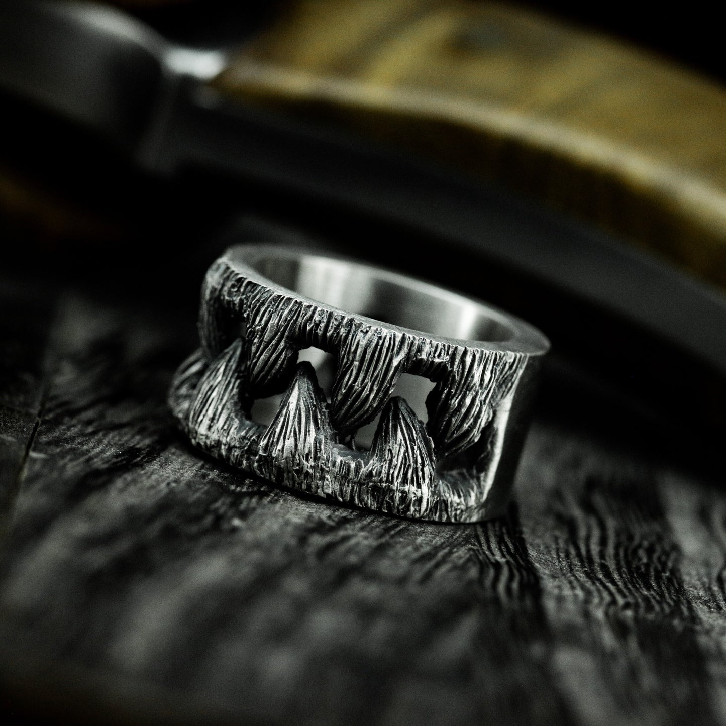 Claw Scratch Ring - 925 Silver Handmade Wild Engraving