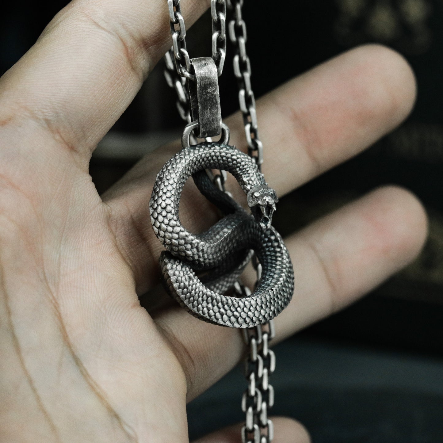 Roaring Python Pendant - 925 Silver Handmade