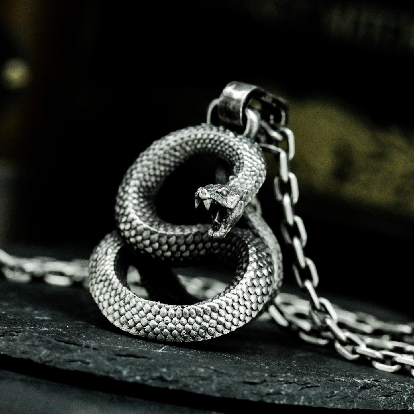 Roaring Python Pendant - 925 Silver Handmade