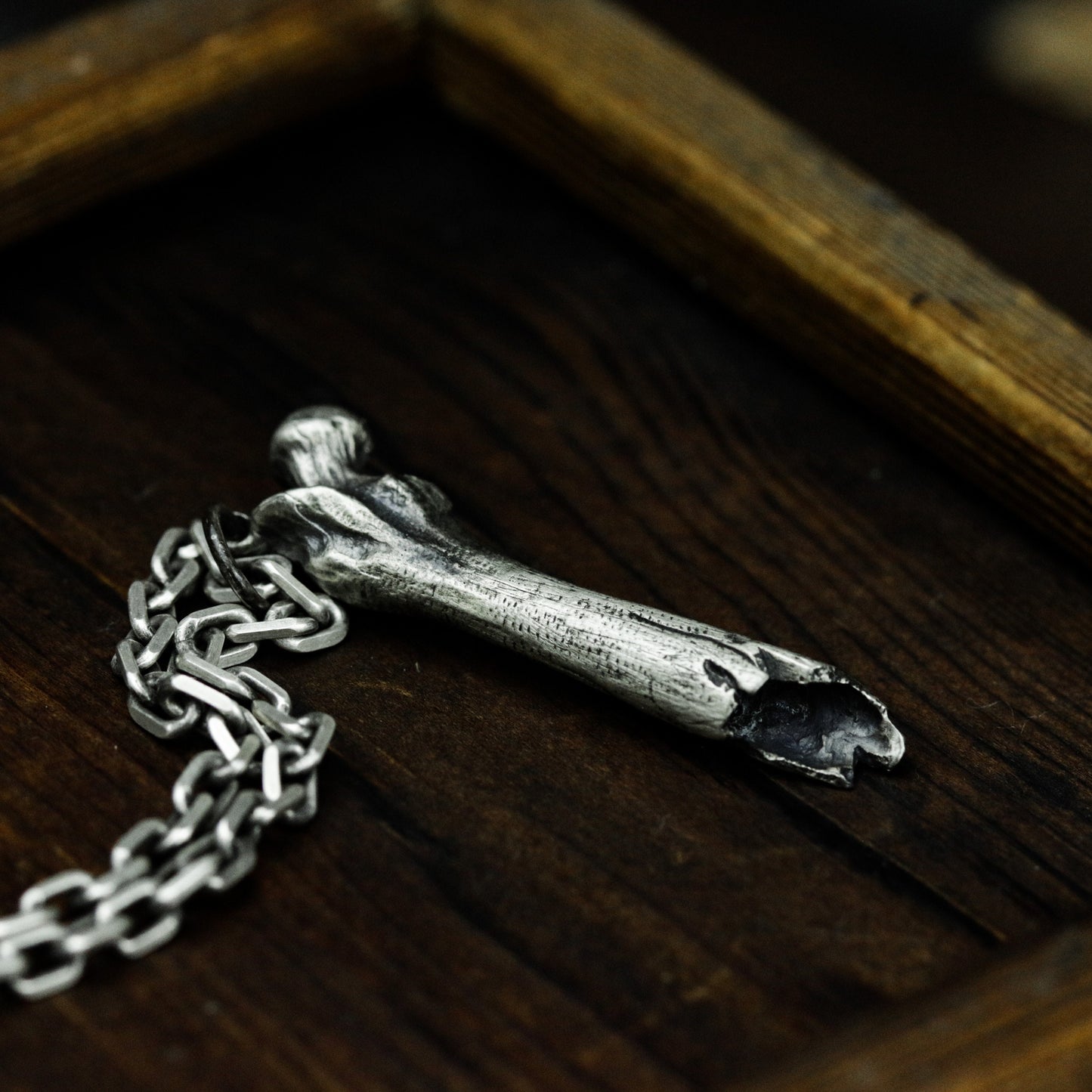 Femur Bone Pendant - 925 Silver Handmade Anatomical Totem