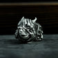 Bulldog Ring - 925 Silver Handmade Wrinkled Warrior