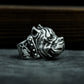 Bulldog Ring - 925 Silver Handmade Wrinkled Warrior
