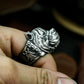 Bulldog Ring - 925 Silver Handmade Wrinkled Warrior
