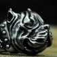 Bulldog Ring - 925 Silver Handmade Wrinkled Warrior