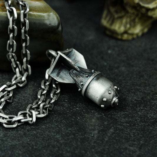 War and Missiles Pendant - 925 Silver Handmade