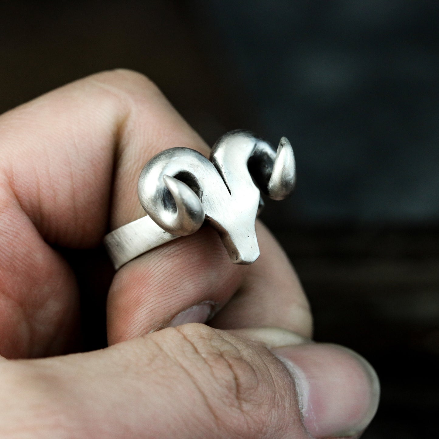 Ram Horn Power Ring - 925 Silver Handmade
