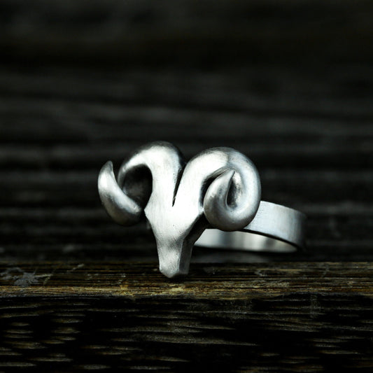 Ram Horn Power Ring - 925 Silver Handmade