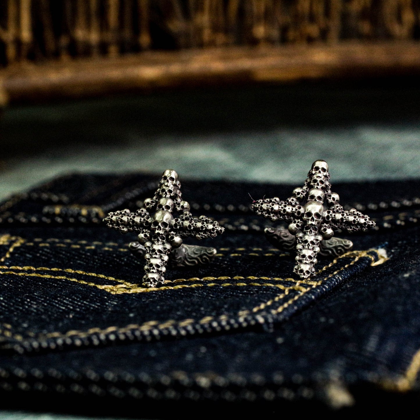 Skull Cross Cufflinks, 925 Silver Handmade