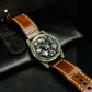 Skull Leather Watch Bracelet - 925 Silver Handmade