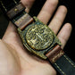 Skull Leather Watch Bracelet - 925 Silver Handmade