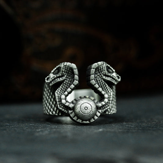 Snake Guard Ring ¨C Handmade 925 Silver Animal Totem Band