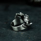 Ram Skull Ring with Mechanical Plating ¨C 925 Sterling Silver Handmade