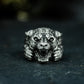 Leopard Head Ring ¨C Handmade 925 Silver Roaring Jungle Beast Band