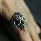 Robot Skull Ring with Cyberpunk Detail ¨C 925 Sterling Silver Handmade