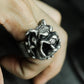 Snarling Bulldog Ring - 925 Silver Handmade Fierce Companion