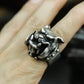 Snarling Bulldog Ring - 925 Silver Handmade Fierce Companion