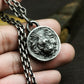 Lion Head Coin Pendant ¨C 925 Sterling Silver Handmade