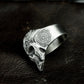 Knight Helmet Ring with Engraved Crest ¨C 925 Sterling Silver Handmade