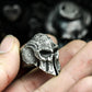 Knight Helmet Ring with Engraved Crest ¨C 925 Sterling Silver Handmade