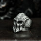 Knight Helmet Ring with Engraved Crest ¨C 925 Sterling Silver Handmade