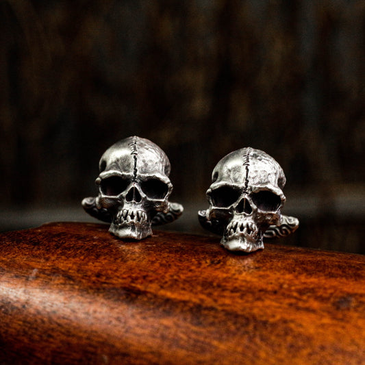 Skull Cufflinks - 925 Silver Handmade